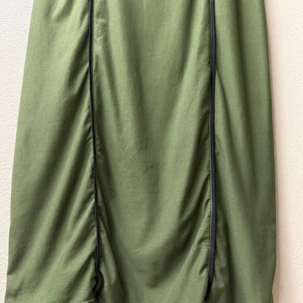 No Boundaries Olive Green Half-Zip Hooded Midi Dress-Juniors L (11–13)| Like New